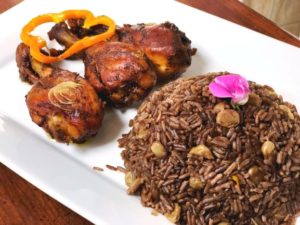 Read more about the article Black Mushroom Rice with Baked Chicken ” Diri Djondjon “