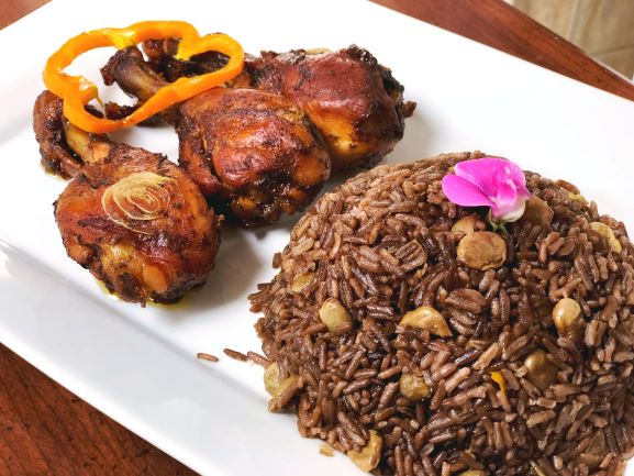 Black Mushroom Rice with Baked Chicken ” Diri Djondjon “ – Le Bon Goût ...