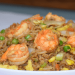 Close-up of shrimp fried rice cooked with Le Bon Goût Organic Meat Seasoning